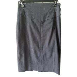 Express Design Studio Grey-Striped Pencil Skirt
